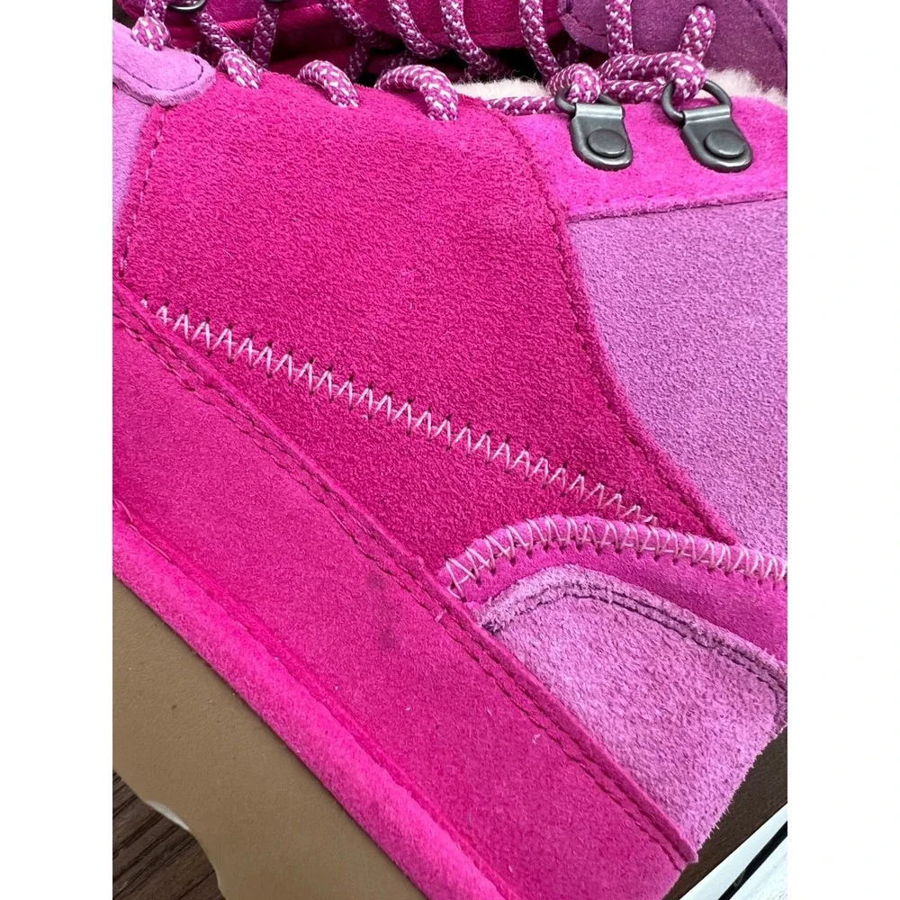 UGG Lakesider Heritage Mid Pink Suede Lace Up Boots 1134550K Kids 6 Womens 7.5